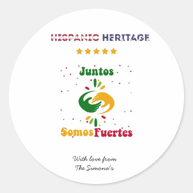Sticker Rond Mois du patrimoine hispanique ensemble Nous sommes (Devant)