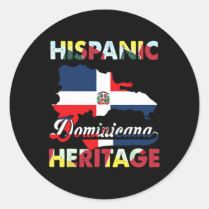 Sticker Rond Mois du patrimoine hispanique République Dominicai