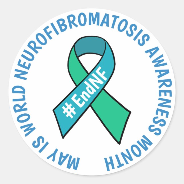 Sticker Rond Mois mondial de sensibilisation à la neurofibromat (Devant)