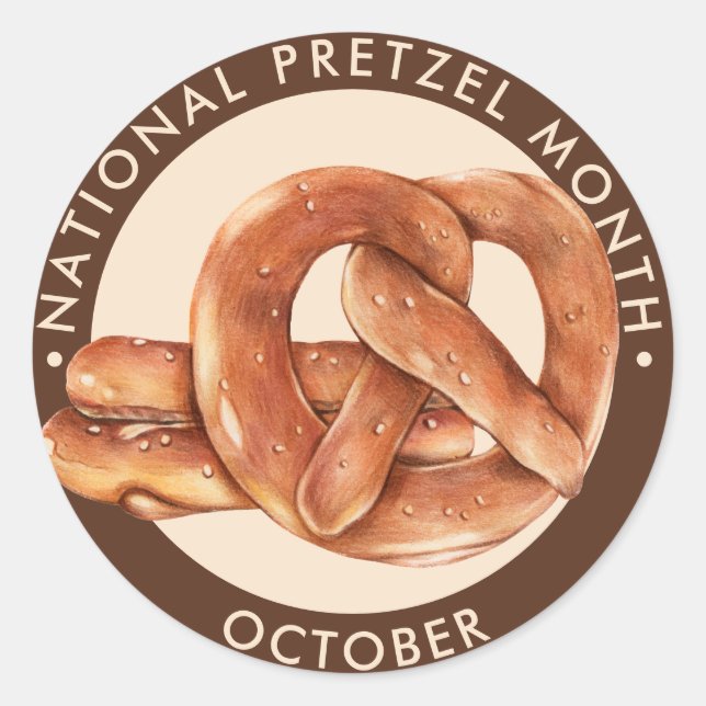 Sticker Rond Mois national de Pretzel, octobre, bretzel doux (Devant)