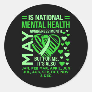 Sticker Rond Mois national de sensibilisation à la santé mental
