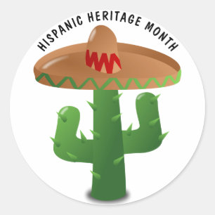Sticker Rond Mois national du patrimoine hispanique - Cactus