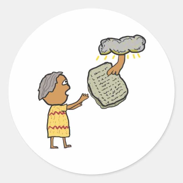 Sticker Rond Moïse et les dix commandements (Devant)
