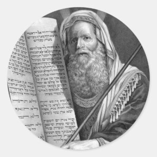 Sticker Rond Moïse et les dix commandements