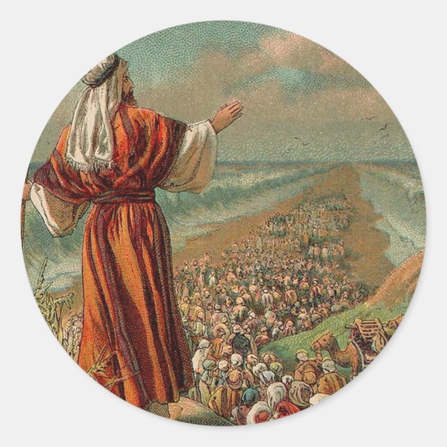 Sticker Rond Moïse fait partie de la mer Rouge (Devant)