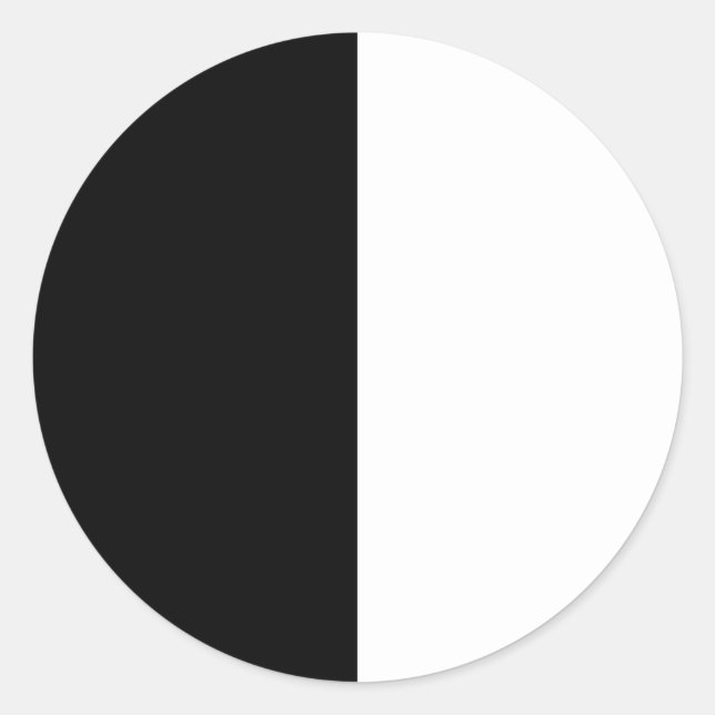 Sticker Rond moitié blanc noir moitié noir moitié noir blanc (Devant)