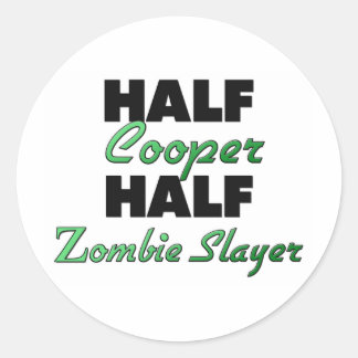 Sticker Rond Moitié Cooper demi-couche Zombie