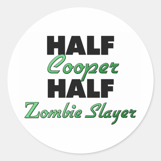 Sticker Rond Moitié Cooper demi-couche Zombie (Devant)