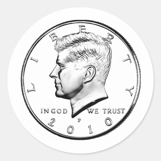STICKER ROND MOITIÉ DE DOLLAR KENNETÉ (Devant)
