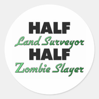 Sticker Rond Moitié de l'arpenteur de terrain demi-zombie
