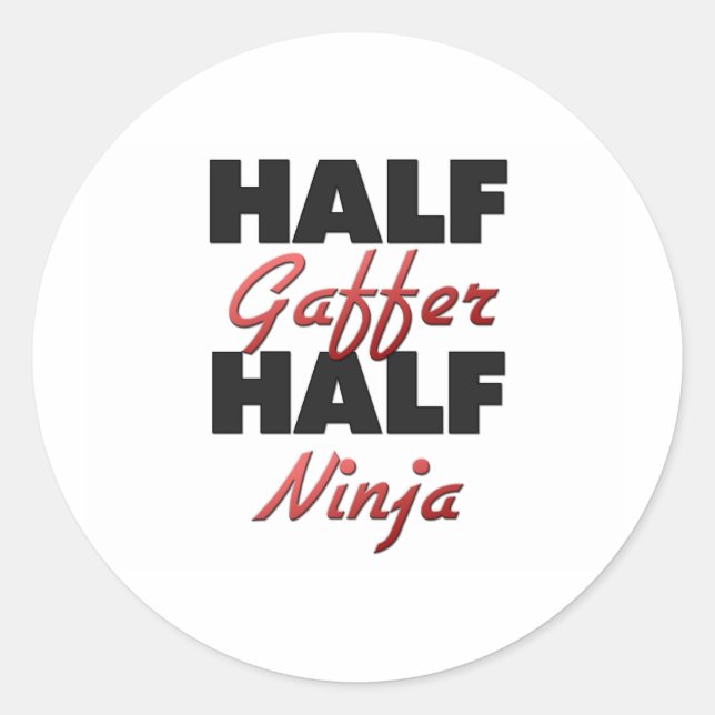 Sticker Rond Moitié Gaffer moitié Ninja (Devant)