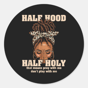 Sticker Rond Moitié Hood Moitié Saint Prière Chrétien Africain
