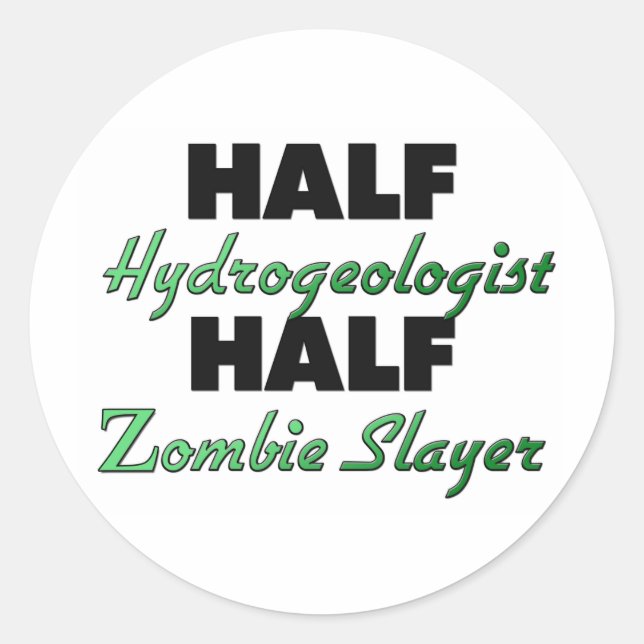 Sticker Rond Moitié Hydrogéologue Moitié Zombie Couche (Devant)