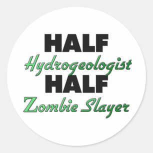 Sticker Rond Moitié Hydrogéologue Moitié Zombie Couche