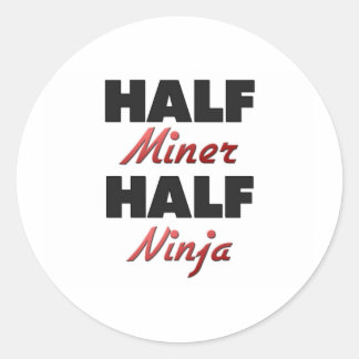 Sticker Rond Moitié Miner moitié Ninja