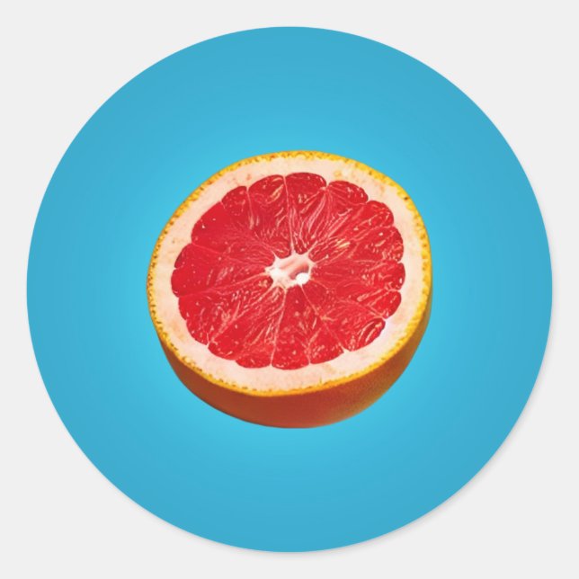 Sticker Rond Moitié pamplemousse (Devant)