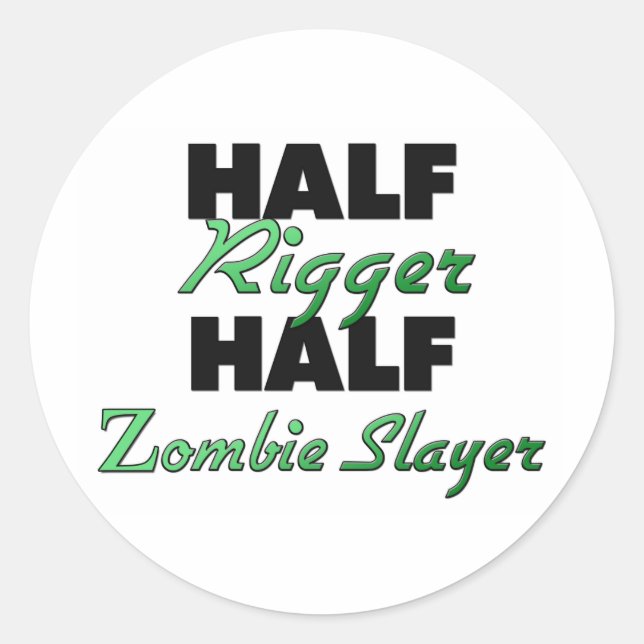 Sticker Rond Moitié plus grand demi-couche Zombie (Devant)