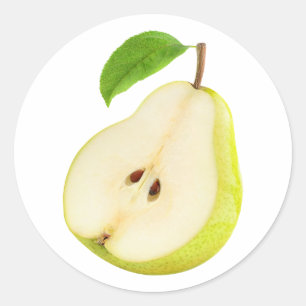 Sticker Rond Moitié poire jaune