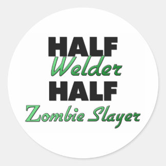 Sticker Rond Moitié soudeur demi-couche Zombie