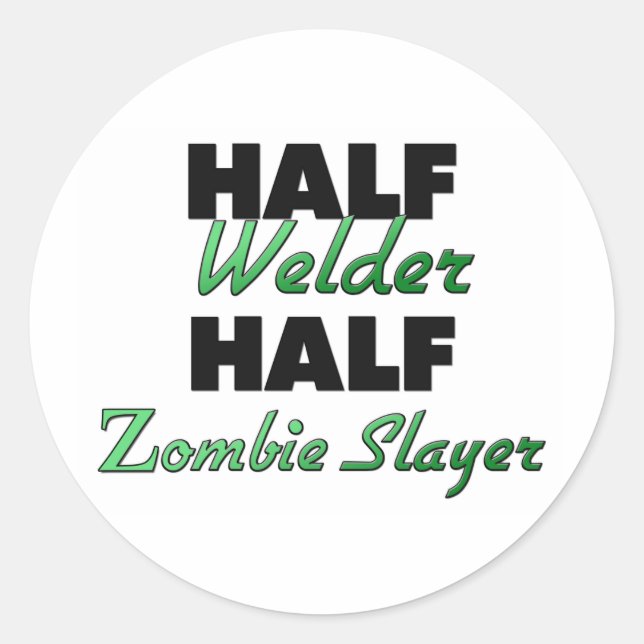 Sticker Rond Moitié soudeur demi-couche Zombie (Devant)