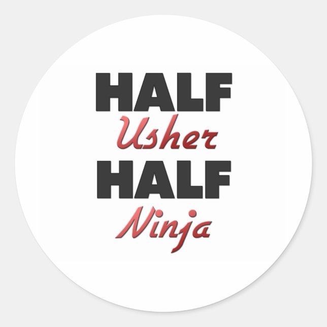 Sticker Rond Moitié Usher moitié Ninja (Devant)