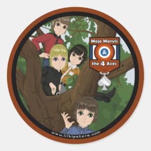 Sticker Rond Mojo Marvis et les 4 as