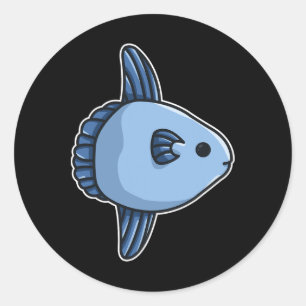 Sticker Rond Mola Mola Poisson Soleil Commun
