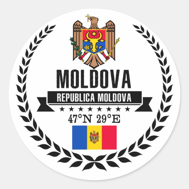 Sticker Rond Moldavie (Devant)