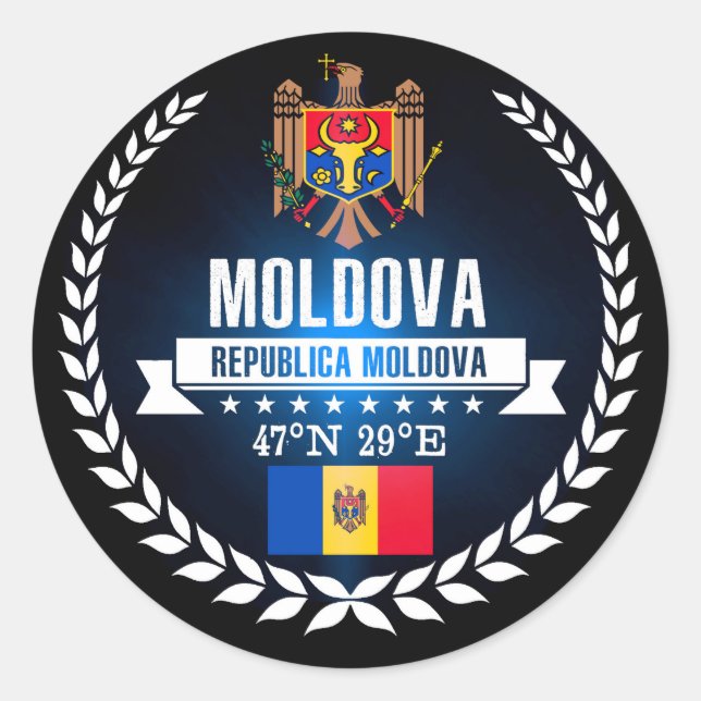 Sticker Rond Moldavie (Devant)