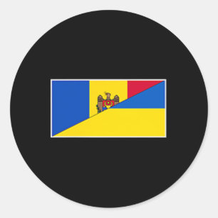 Sticker Rond Moldavie Drapeau Ukraine Moldave Fierté Ukrainienn