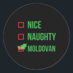 Sticker Rond Moldavie Funny Moldova Pyjama Noël<br><div class="desc">Moldavie Funny Moldova Pyjama Noël</div>
