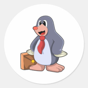 Sticker Rond Mole comme entrepreneur avec sac