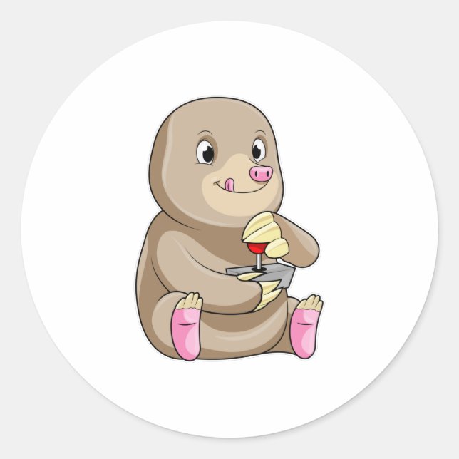 Sticker Rond Mole comme joueur avec Joystick (Devant)
