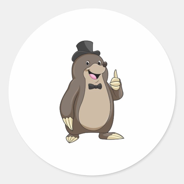 Sticker Rond Mole en Groom avec Cravate (Devant)