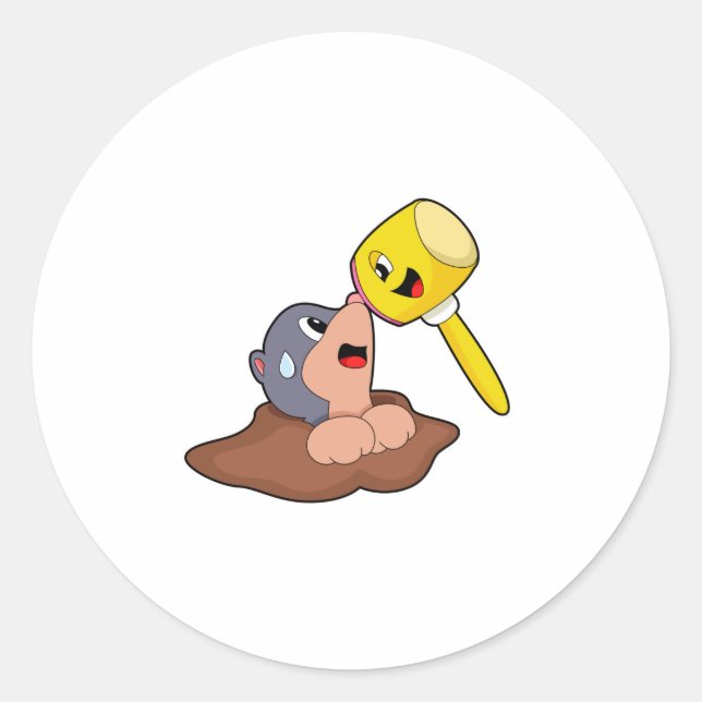 Sticker Rond Mole Hammer (Devant)