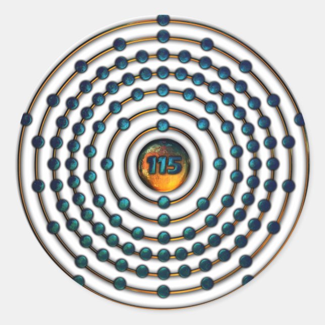 Sticker Rond Molécule ununpgentium (Devant)