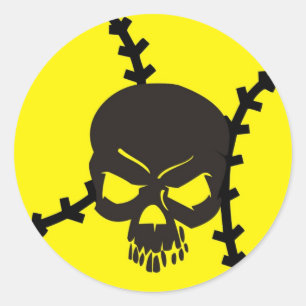 Sticker Rond molette Crâne