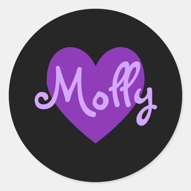 Sticker Rond Molly en pourpre (Devant)