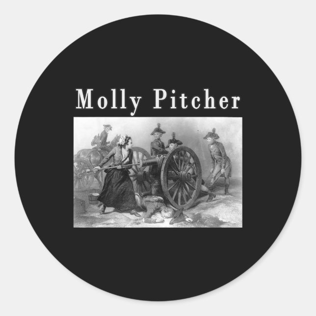 Sticker Rond Molly Pitcher Mary Ludwig Revolutionary (Devant)
