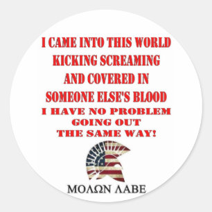 STICKER ROND MOLON LABE