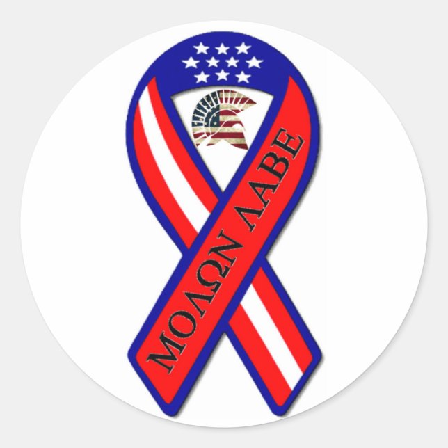 STICKER ROND MOLON LABE (Devant)