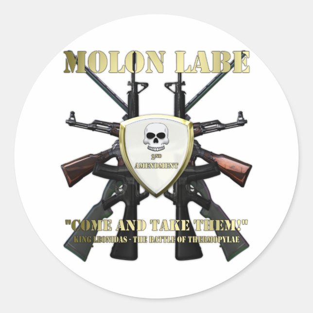 Sticker Rond Molon Labe (Devant)