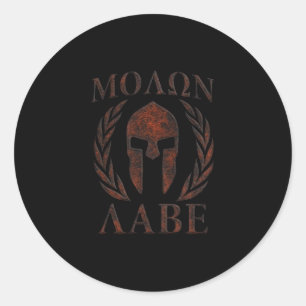 Sticker Rond Molon Labe Spartan Warriors Laurels