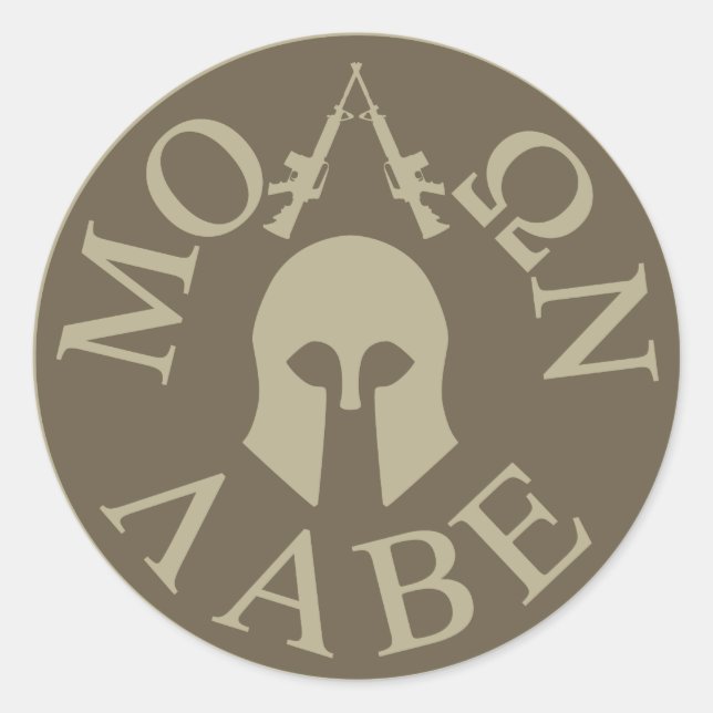 Sticker Rond Molon Labe, viens les prendre (Devant)