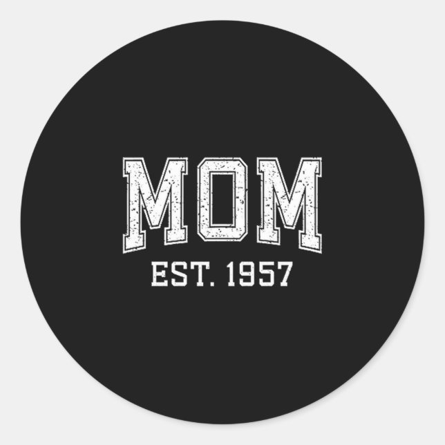 Sticker Rond Mom Est 1957 D Mother’s Day Ized Premium Tri-blend (Devant)