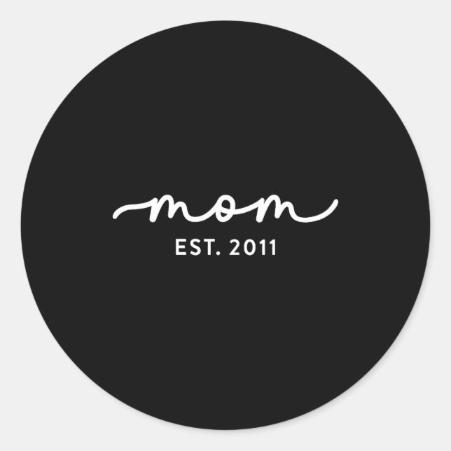 Sticker Rond Mom Est 2011 Mom D Mother’s Day Ized  (Devant)