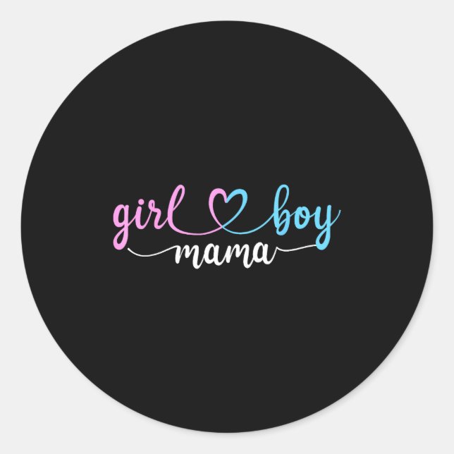 Sticker Rond Mom of both mama of boys and girls  (Devant)