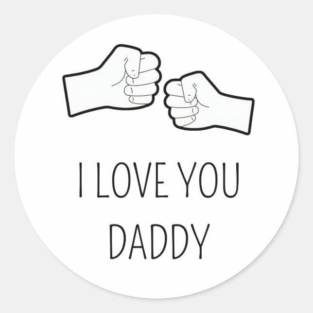 Sticker Rond Moment Père et Fils - Je t'aime Papa Graphic (Devant)
