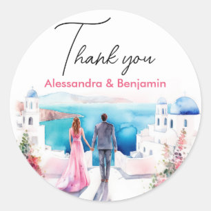 Sticker Rond Moments mariages Aquarelle pour cadeaux