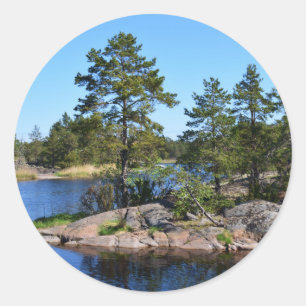 Sticker Rond moments mémorables Suède scandinavia fjord